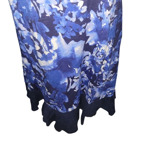 Tommy Bahama Blue Floral Sleeveless Dress‎ With Ruffle Hem Size M - Picture 3 of 7
